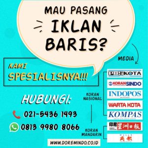 Pasang Iklan Baris di Koran