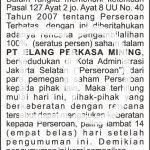 Contoh Iklan Pengumuman Rencana Pengambilalihan